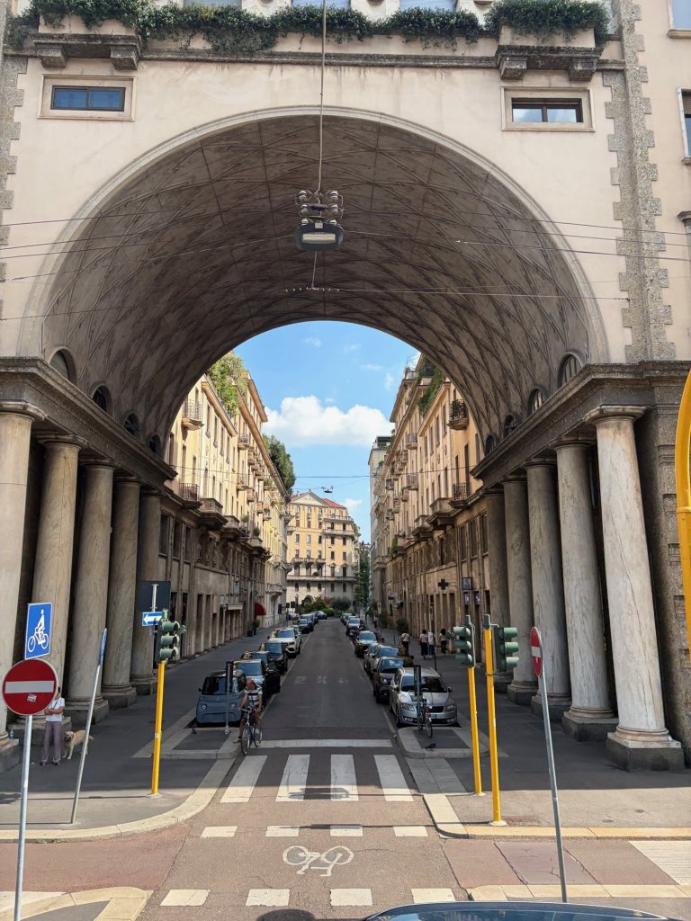 Arch over a street in Milan