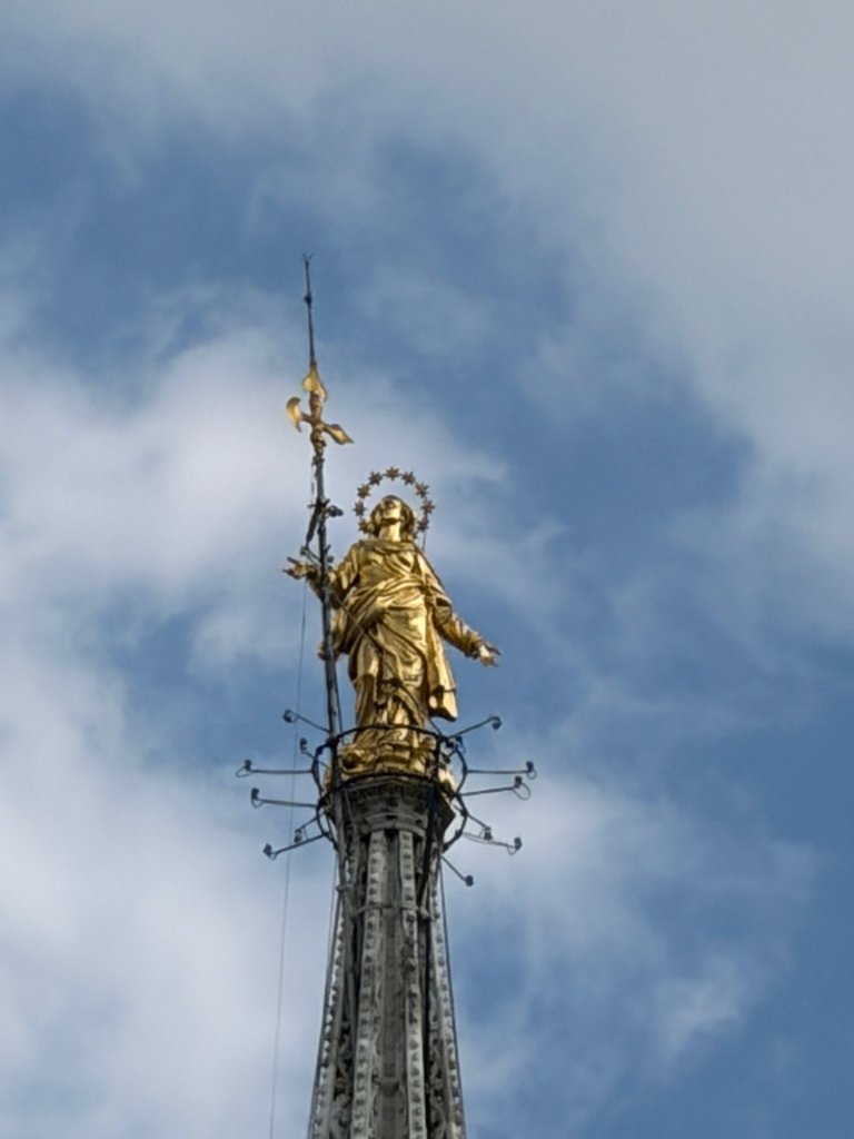 The very top of the cathedral's spire