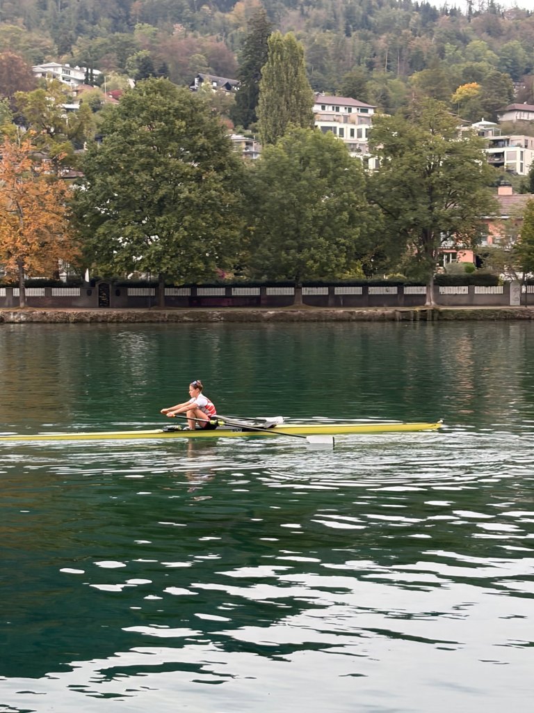 Rowing on the river in Thun