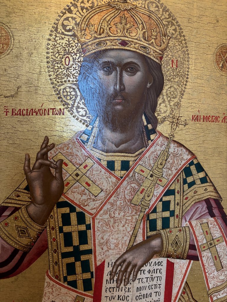 Religious painting on a gold background