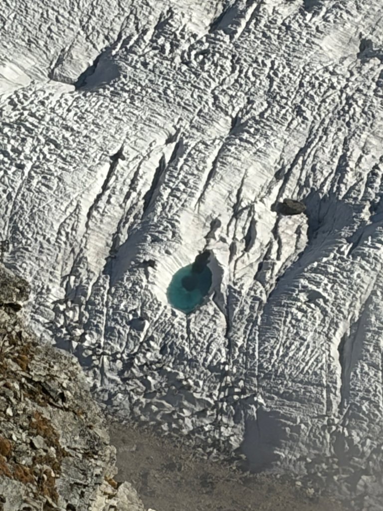 Blue pool in the glacier